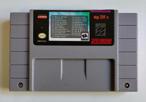 SNES USA AM08 23 IN 1 cassette / Action 23x1, Spelcomputers en Games, Games | Nintendo Super NES, Gebruikt, Avontuur en Actie