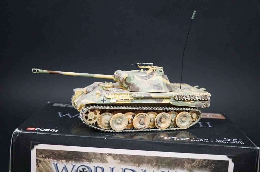 Corgi Toys Duitse Panther tank - Italy 43/44 - 1/50 - TOP, Ophalen of Verzenden, Zo goed als nieuw, Auto, Corgi
