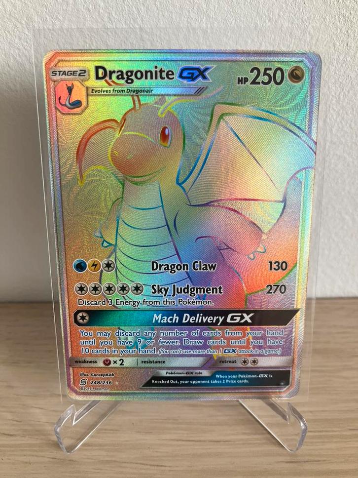 Dragonite GX 248/236 BOOSTERFRIS, Hobby en Vrije tijd, Verzamelkaartspellen | Pokémon, Zo goed als nieuw, Losse kaart, Foil, Ophalen of Verzenden