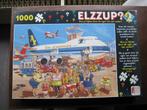 Elzzup puzzel, vliegtuig en passagiers. Spiegelvorm, Hobby en Vrije tijd, Ophalen, 500 t/m 1500 stukjes, Zo goed als nieuw