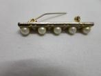 Broche met Parel, Met strass, Gebruikt, Minder dan 4 cm, Ophalen of Verzenden