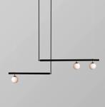 Hanglamp zwart met melkglas bollen, Ophalen of Verzenden, Nieuw