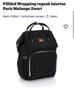 NIEUW! Fillikid rugzak luiertas zwart mist haken €17,99, Ophalen of Verzenden, Nieuw, Rugzak