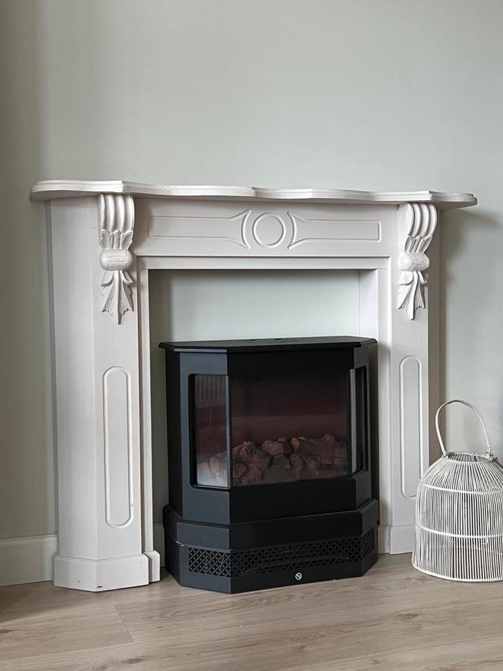 Sierschouw massief hout en elektrische haard, Huis en Inrichting, Haarden, Zo goed als nieuw, Elektrische haard, Ophalen