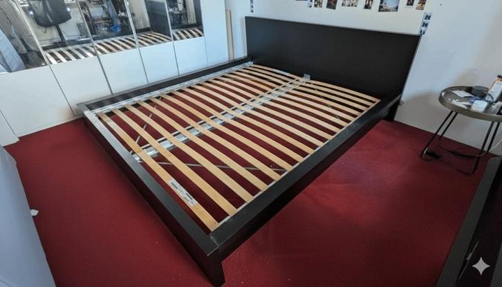 IKEA MALM bedframe + LURÖY lattenbodems (180200) – compleet, Huis en Inrichting, Slaapkamer | Bedden, Gebruikt, Tweepersoons, 180 cm