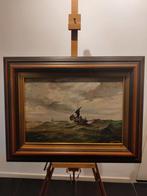 Schilderij Pieter van der Brug - Zeegezicht met boot, Ophalen