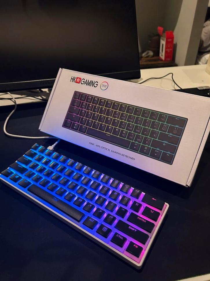 HK Gaming Keyboard 60%, Computers en Software, Toetsenborden, Zo goed als nieuw, Qwerty, Bedraad, Gaming toetsenbord, Ophalen of Verzenden
