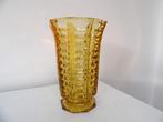 Art Deco Franse relief Vaas, amber, Ophalen of Verzenden