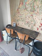 Vintage Tubax Schoolstoelen - Antraciet Onderstel, Ophalen, Gebruikt, Grijs