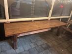 Robuuste houten stamtafel – 300 x 90 cm  Stoer & karaktervol, Huis en Inrichting, Tafels | Eettafels, Ophalen, Gebruikt, Eikenhout