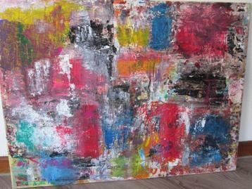 Kleurrijk modern abstract van Ellen Koops beschikbaar voor biedingen