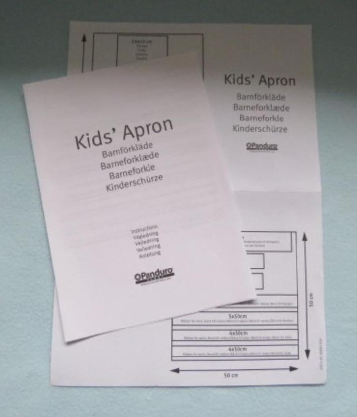 1 EURO OF GRATIS Naaipatroon kinderschort, Hobby en Vrije tijd, Kledingpatronen, Nieuw, Overige typen, Kind, Overige merken, Ophalen of Verzenden