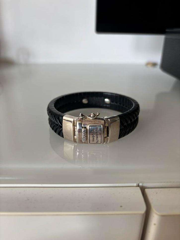 Buddah to buddah Armband Komang Leer Zwart, Sieraden, Tassen en Uiterlijk, Armbanden, Gebruikt, Leer, Zwart, Ophalen of Verzenden