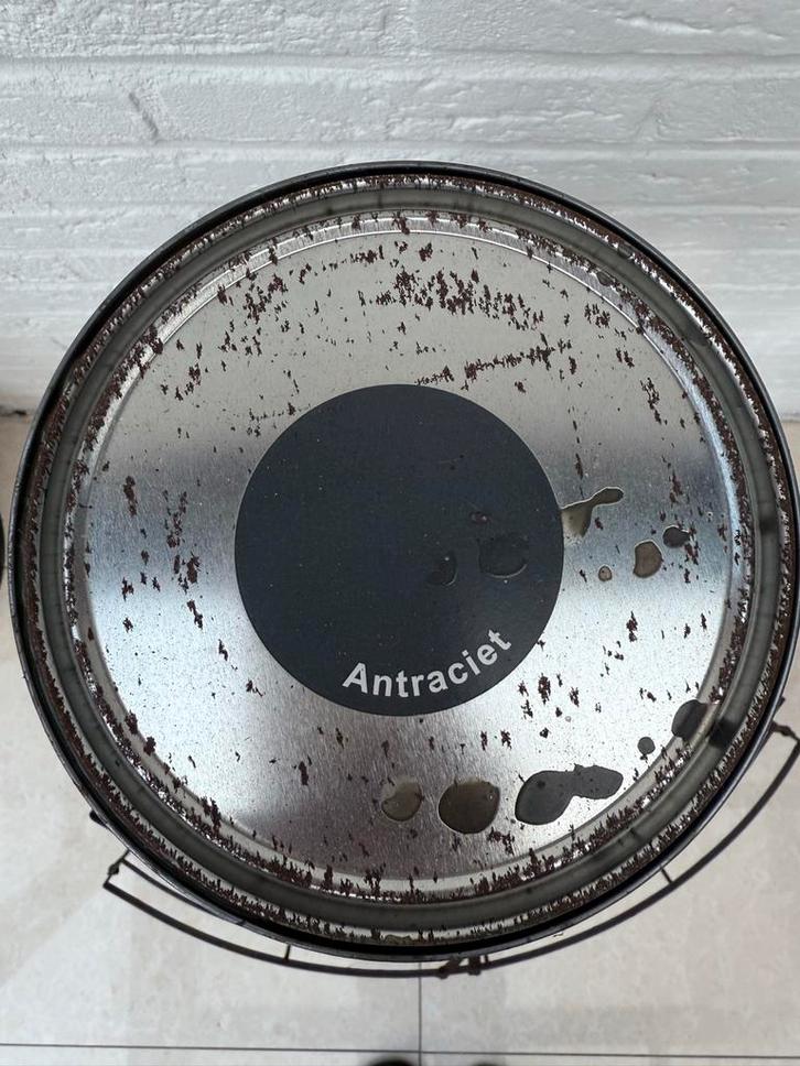 Tuinbeits antraciet + 2 blikken verf🖌️, Doe-het-zelf en Verbouw, Verf, Beits en Lak, Gebruikt, Beits, Minder dan 5 liter, Grijs