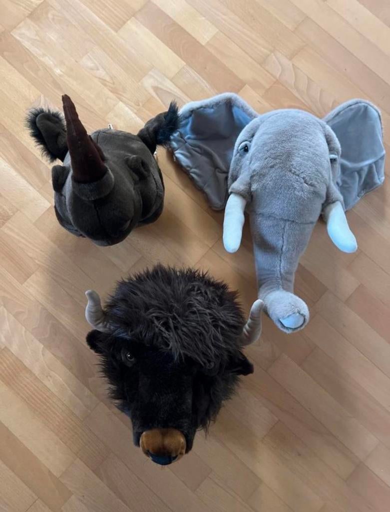 Zachte Pluche Dierenkoppen voor de Kindekamer, Ophalen of Verzenden, Zo goed als nieuw, Wanddecoratie