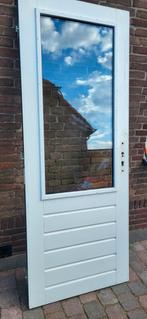 Hardhouten achterdeur 211 x 82 cm, Doe-het-zelf en Verbouw, Ophalen, 80 tot 100 cm, 200 tot 215 cm, Glas