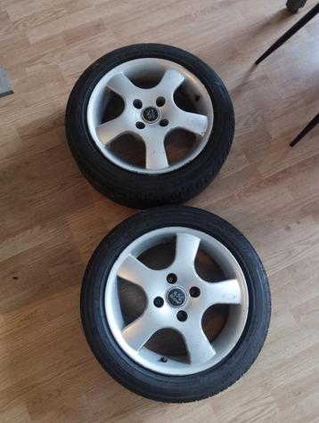 2 zomerbanden met velg 195/55 R15 peugeot 206