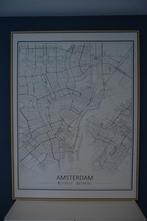 Lijst met Plattegrond Stadskaart Amsterdam  85X113 cm, Ophalen, Zo goed als nieuw, 75 tot 100 cm, 75 cm of meer