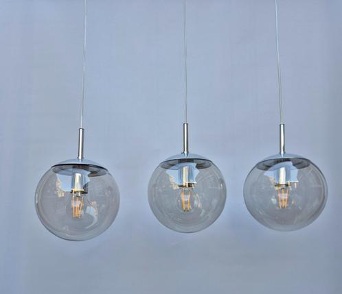 Vintage hanglampen - Peill & Pultzer - Jaren 60, Huis en Inrichting, Lampen | Hanglampen, Zo goed als nieuw, 75 cm of meer, Glas