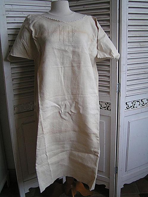 antiek linnen nachthemd maat XL nr JJ 1161, Antiek en Kunst, Antiek | Kleding en Accessoires, Dames, Verzenden