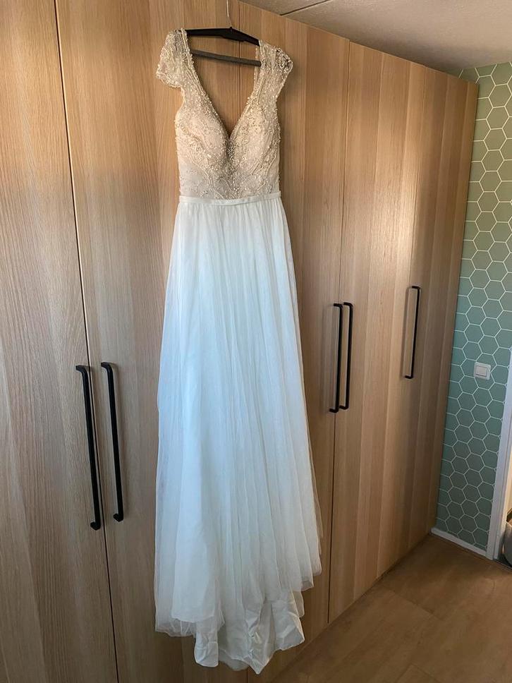 Stella york trouwjurk, Kleding | Dames, Trouwkleding en Trouwaccessoires, Zo goed als nieuw, Trouwjurk, Wit, Ophalen of Verzenden