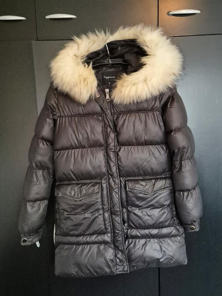 Winterjas met zacht bont - Maat S, Copperose, Ophalen of Verzenden, Zo goed als nieuw, Roze