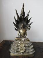 mooi zwaar antiek boeddha beeld uit koper 23/13 cm, Antiek en Kunst, Kunst | Beelden en Houtsnijwerken, Ophalen of Verzenden