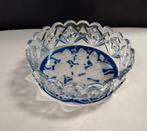 glazen schaal of kom blauw decoratieve bodem, Antiek en Kunst, Antiek | Glas en Kristal, Ophalen of Verzenden