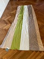 Brede streep gordijn beige groen creme taupe, Ophalen of Verzenden, Zo goed als nieuw, Crème, 200 cm of meer