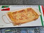 Glazen lasagne ovenschaal met houder, Nieuw, Ophalen of Verzenden, Overige stijlen, Glas