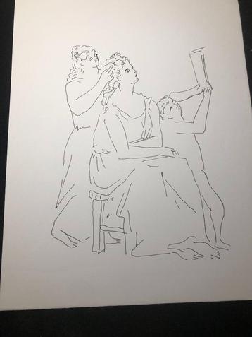 Inkt-tekening vermoedelijk Picasso (9) beschikbaar voor biedingen