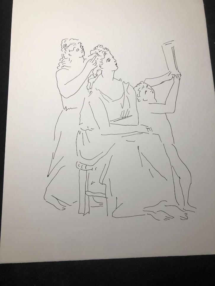 Inkt-tekening vermoedelijk Picasso (9), Antiek en Kunst, Kunst | Schilderijen | Modern, Ophalen of Verzenden