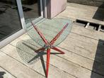 Bijzettafel met glazen plaat, Minder dan 55 cm, Gebruikt, Rond, Hout