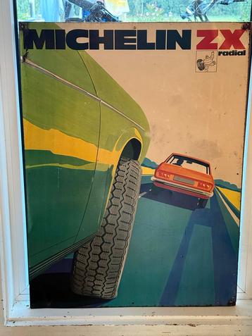 Vintage Michelin ZX Blikken Reclamebord 1960-70 beschikbaar voor biedingen