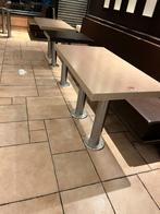 bistrotafel tafelpoot rvs mancave statafel werkblad, Ophalen, Hout