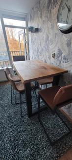 Bartafel met 6 stoelen - Hoogte 110 cm, Huis en Inrichting, Tafels | Eettafels, Gebruikt, 100 tot 150 cm, Ophalen of Verzenden
