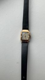 Verguld Pontiac horloge leer bandje, Sieraden, Tassen en Uiterlijk, Horloges | Antiek, Verzenden, Goud, 1930 tot 1960