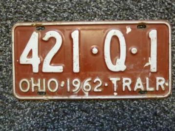 Kentekenplaat licenseplate Ohio 1962 USA beschikbaar voor biedingen