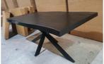 Zwart mangohout eettafel 160cm, Huis en Inrichting, Tafels | Eettafels, Ophalen, 50 tot 100 cm, Zo goed als nieuw, 150 tot 200 cm