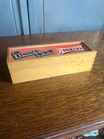 Vintage dominospel m houten stenen in kistje compleet, Ophalen of Verzenden