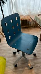 Stevige houten bureaustoel van Ikea, Ophalen, Gebruikt, Blauw, Bureaustoel