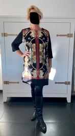 Zwart goud rood chain print midi jurk dress Zara ladys XL 42, Overige kleuren, Zara, Maat 42/44 (L), Nieuw