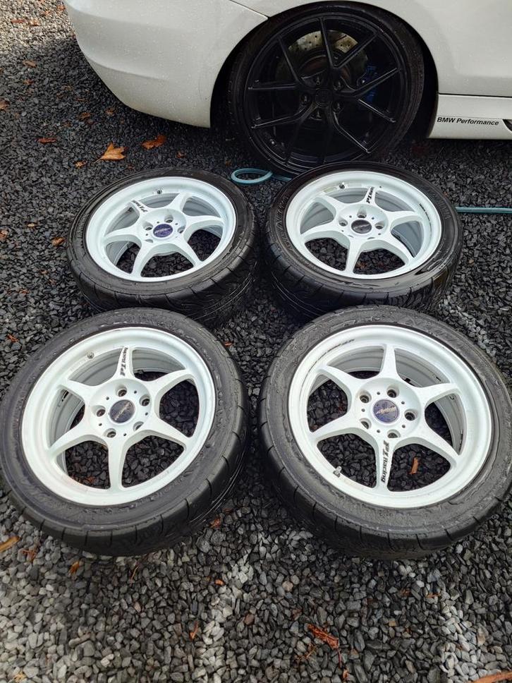 Buddyclub 16" Velgen met Yokohama AD08R Banden, Auto diversen, Autosport-onderdelen, Gebruikt, Ophalen