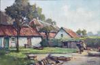 Gerard Wiegman (1875-1964) - Gezicht op boerderij, Antiek en Kunst, Kunst | Schilderijen | Klassiek, Ophalen of Verzenden