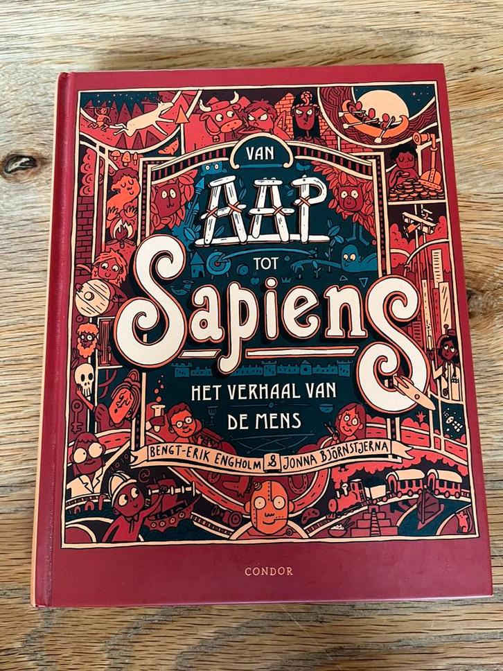 Bengt-Erik Engholm - Van aap tot sapiens, Boeken, Kinderboeken | Jeugd | onder 10 jaar, Zo goed als nieuw, Fictie algemeen, Ophalen of Verzenden
