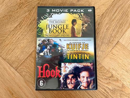 3 Movie Pack: Hook + Kuifje + Jungle Book (nette staat + NL), Cd's en Dvd's, Dvd's | Kinderen en Jeugd, Zo goed als nieuw, Film