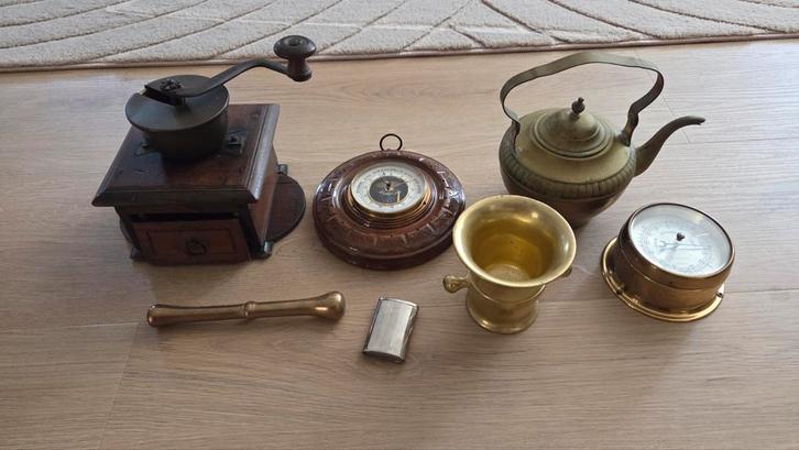 8 delig antiek koper en zilver, Antiek en Kunst, Antiek | Goud en Zilver, Zilver, Ophalen of Verzenden