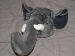 NICOTOY OLIFANT KOP OLIFANTENKOP PLUCHE GRIJS MET, Kinderen en Baby's, Speelgoed | Knuffels en Pluche, Ophalen of Verzenden, Nieuw