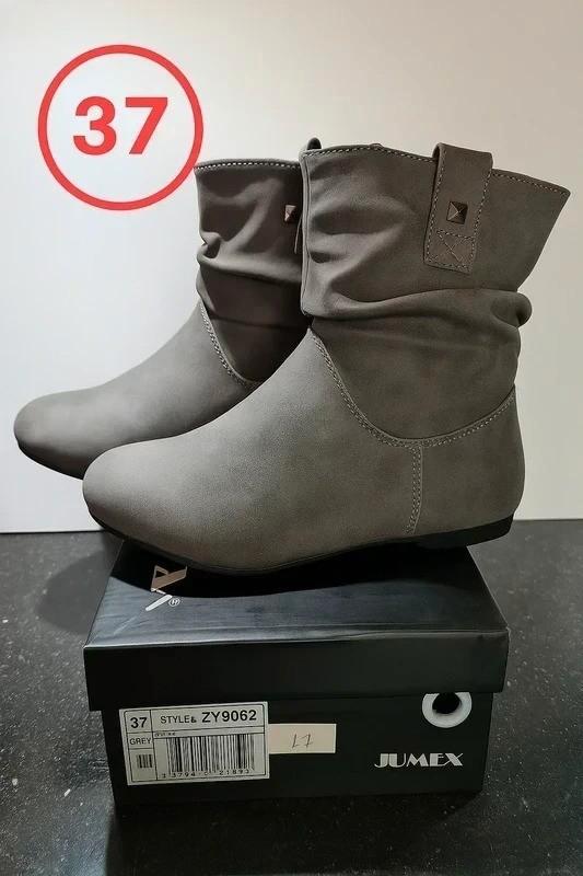 Jumex Soft Gray Enkellaarsjes – Maat 37, Kleding | Dames, Schoenen, Nieuw, Lage of Enkellaarzen, Grijs, Ophalen of Verzenden