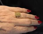 Gouden Vintage ring edelsteen saffier en diamanten. 2025/813, ., Geel, Ophalen of Verzenden, Zo goed als nieuw